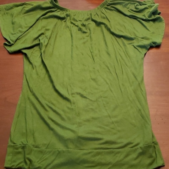 BANANA Republic Top Flutter Sleeve Dr Green Small - Picture 7 of 8
